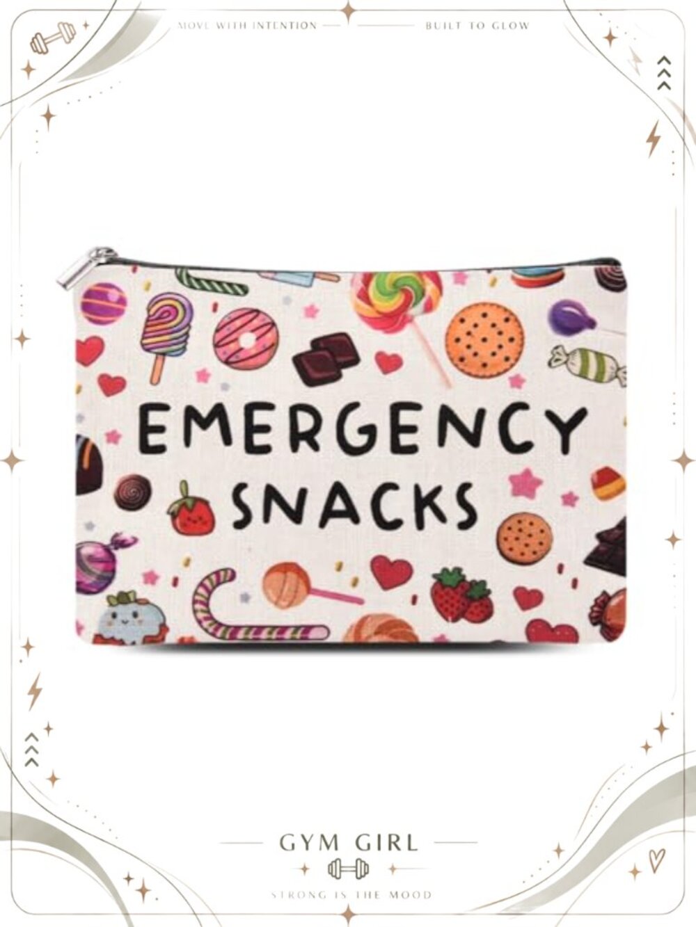Canvas Snack Cosmetic Bag Zipper Pouch Travel Organizer